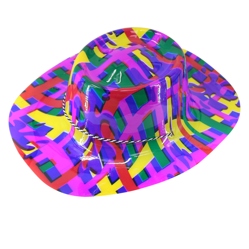 8 Glitter Cowboy Hat Printed Wild West Adult Magic Top Hat Bowler Hats Hen Party eBay