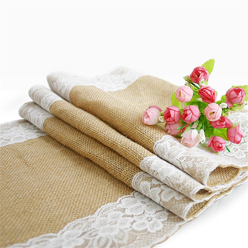 Hessian Lace Table Runner