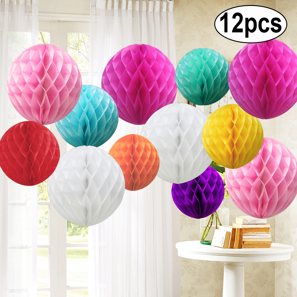 Hanging Honeycomb Balls Garland Paper Tassel Paper Fans Pom Poms Flowers for Halloween Party Indoor Outdoor Decorations Halloween Party Decorations Happy Halloween Banners 