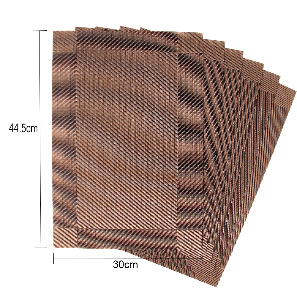 Set Of 6pcs PVC Placemats and Coasters Set Grey Washable Dining Table