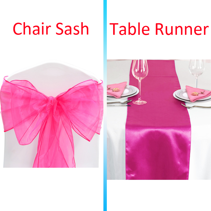 Rose Gold Taffeta Chair Sashes and Matching Runners 50 or 100 sashes 10 runners 