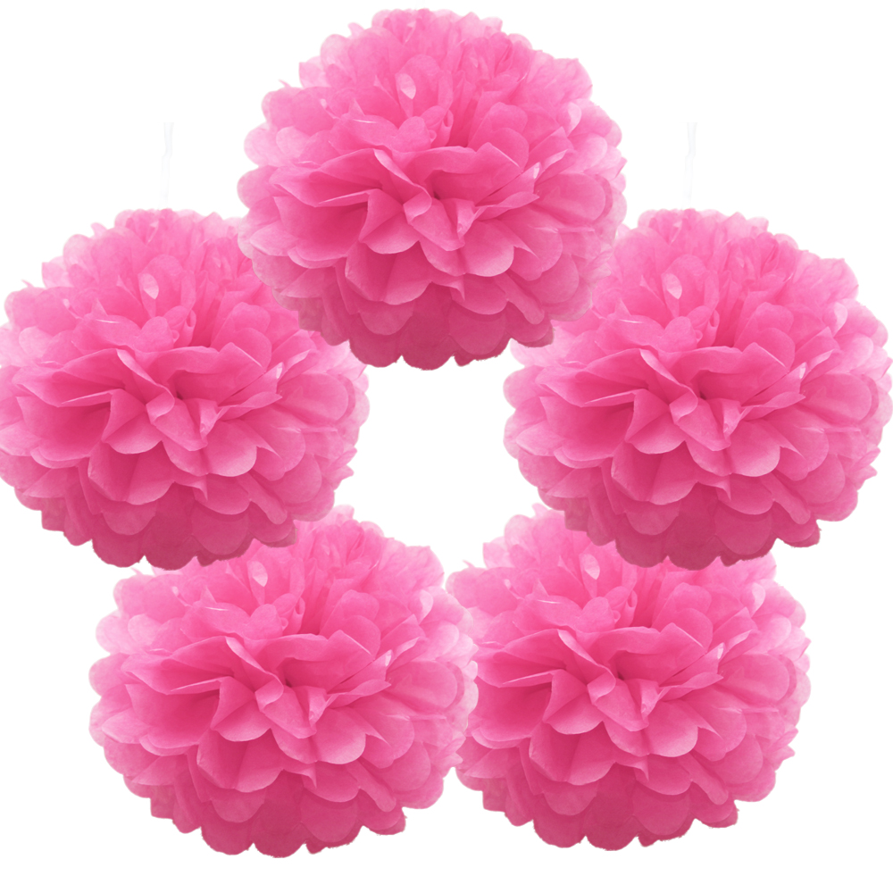 Time to Sparkle 5 Tissue Paper Pom Poms Hanging Flower Ball Fluffy