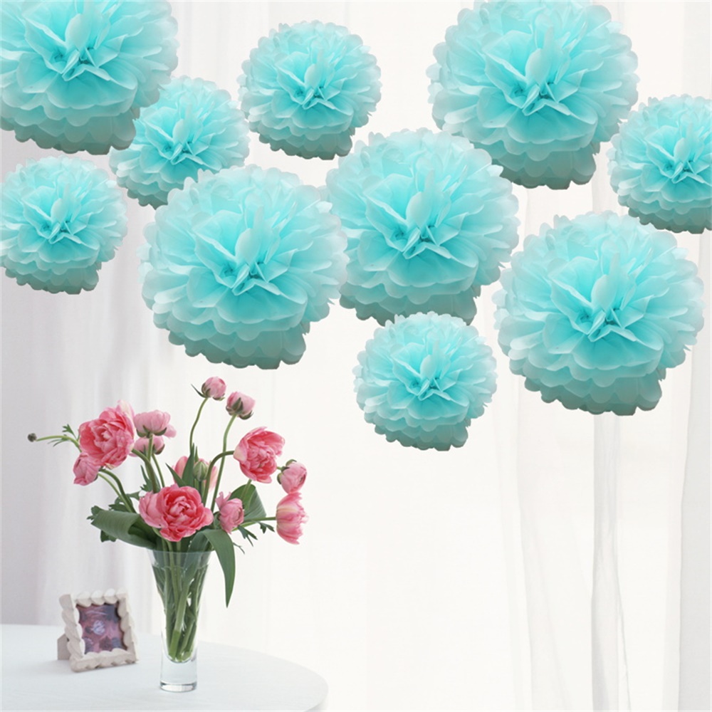 10PCS 8" 10" 12" Tissue Paper Pom Poms Flower Balls Wedding Party Hanging Decor 