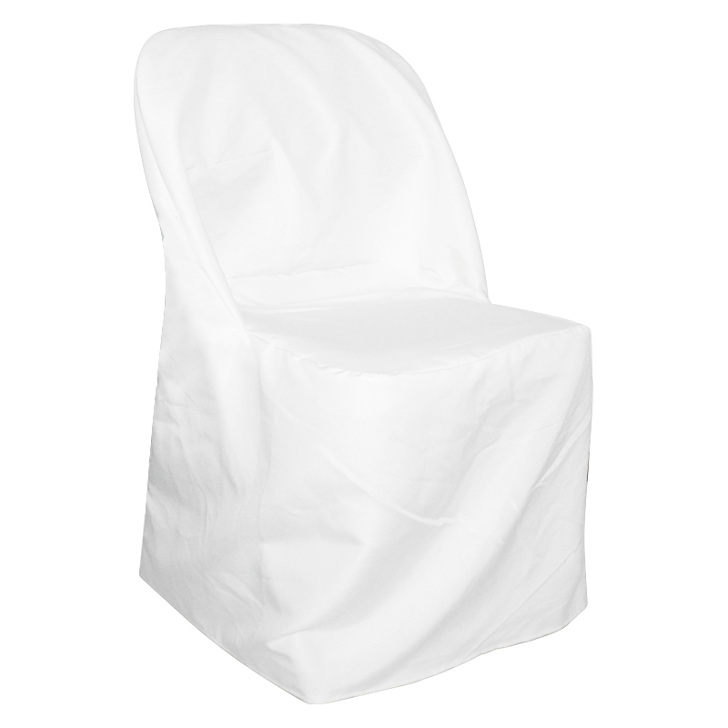 1/4/10/50/100pcs White Folding Polyester Chair Cover Flat Front Wedding